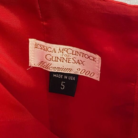 Y2K Jessica McClintock for Gunne Saxe Dragon Year Red Strapless Bustier - Picture 9 of 11